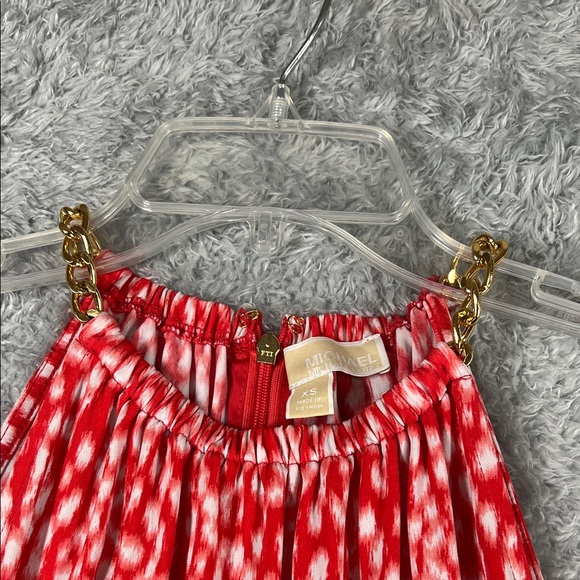 Michael Kors Red and White Midi Dress - Picture 5 of 11